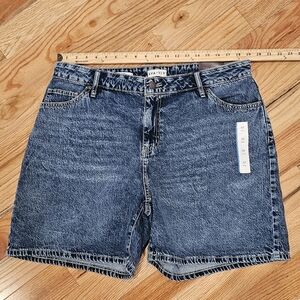 High Rise Midi Shorts, Blue, Size 17, NWT